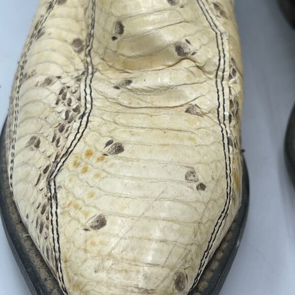 🔥 Vintage Python & Leather Cowboy Boots – Size 8M – Two-Tone Western Realness - Picture 3 of 15